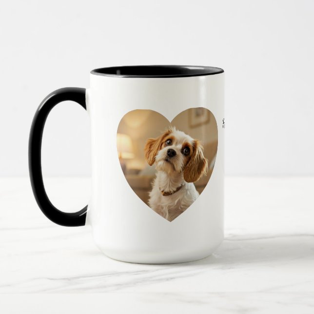 Heart-Shaped Dog Design – “Happiness on Four Paws” Tasse (Links)