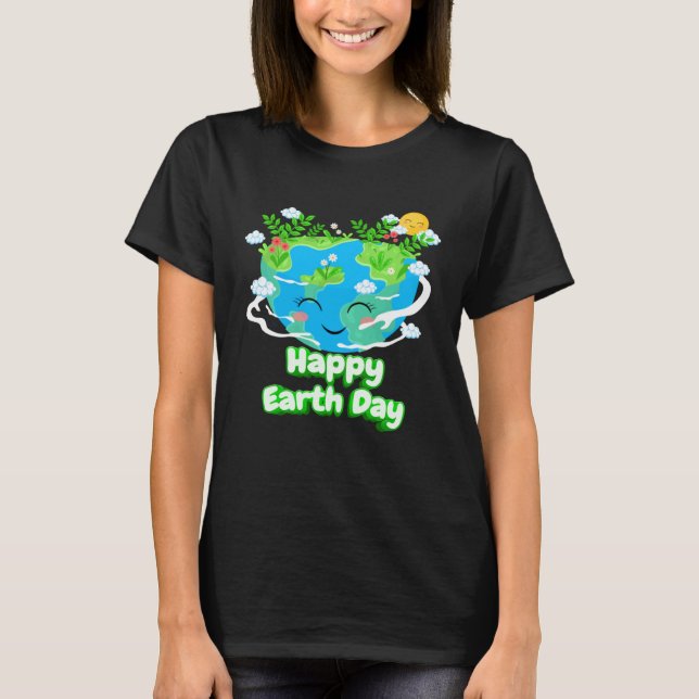 Heart Shaped Earth Day Everyday Bees World Environ T-Shirt (Vorderseite)