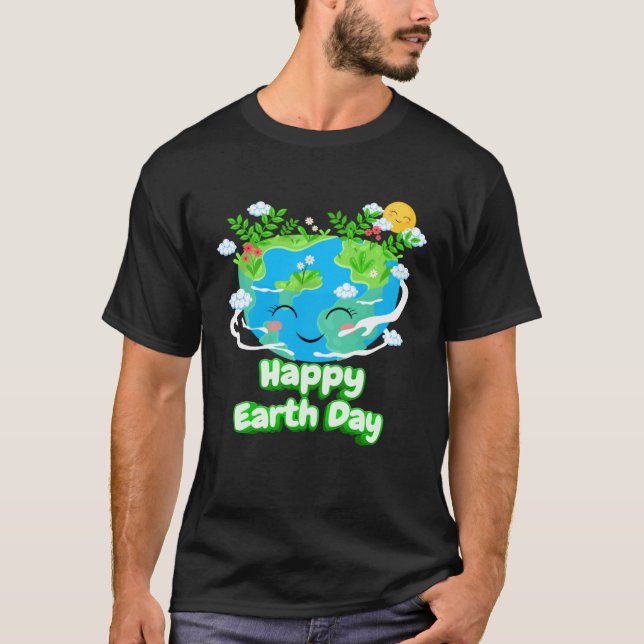 Heart Shaped Earth Day Everyday Bees World Environ T-Shirt (Vorderseite)