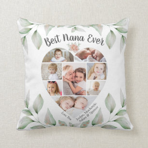Heart Shaped Foto Collage Best Nana Ever Kissen