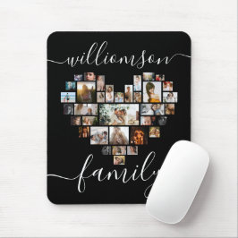Heart Shaped Foto Collage Familienskript Mousepad