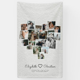 Heart Shaped Foto Collage Romantic Wedding Banner
