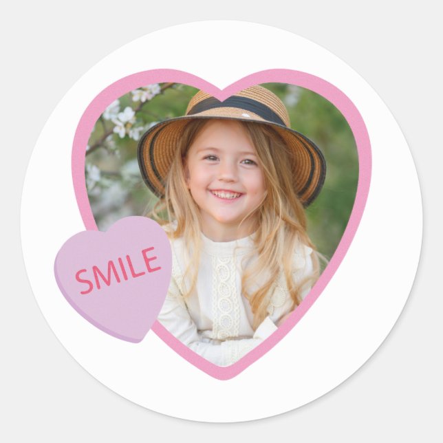 Heart Shaped Foto Valentine Sticker (Vorderseite)