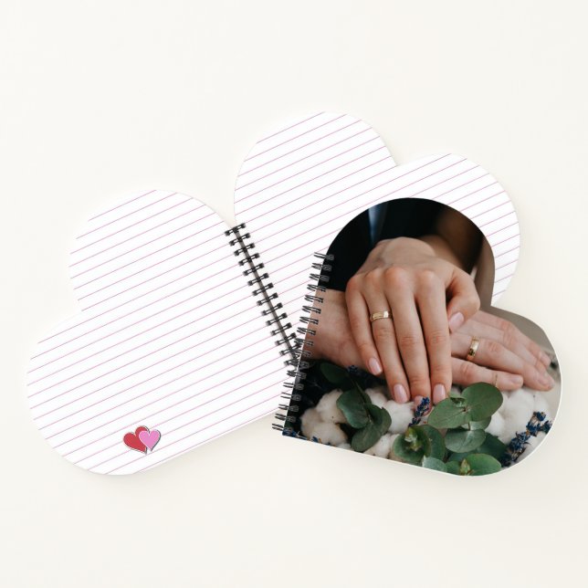 Heart Shaped Foto Wedding Journal - Personalisiert Notizbuch (Innenseite)