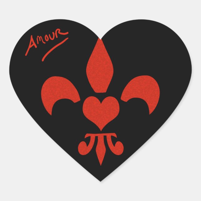 Heart Shaped Heart Lilie Amour Herz-Aufkleber (Vorderseite)