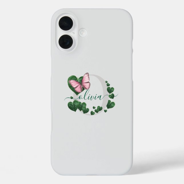 Heart-Shaped Leaves Bouquet iPhone 16 Plus Hülle (Rückseite)