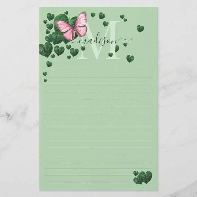 Heart-Shaped Leaves Bouquet Stationery Briefpapier (Vorderseite)