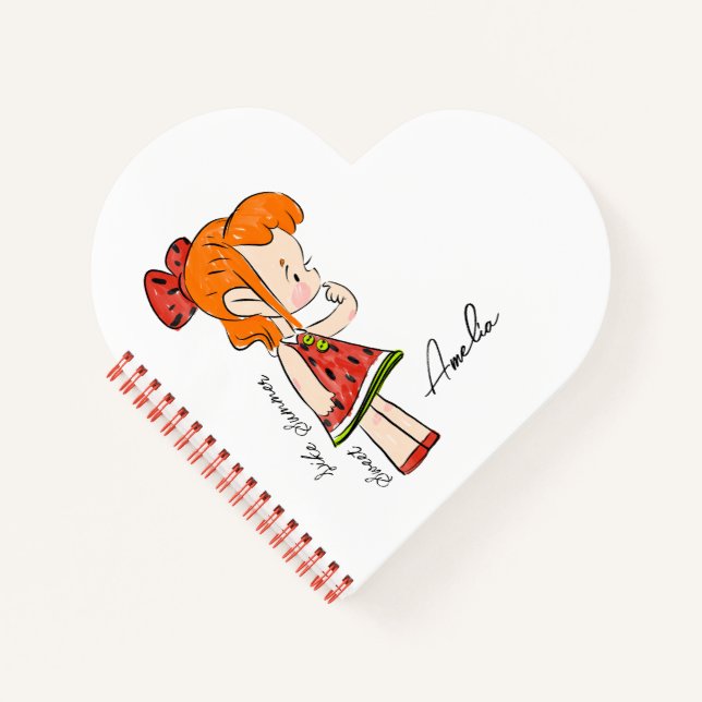 Heart-Shaped Notebook "Sweet Melody of Liebe" Notizbuch (Vorderseite)