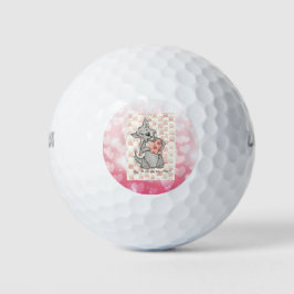 Heart Shaped Paw Prints Golfball