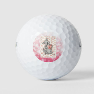 Heart Shaped Paw Prints Golfball