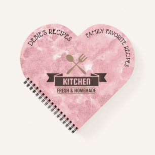 Heart Shaped Personalisiert Recipe Book Notizbuch