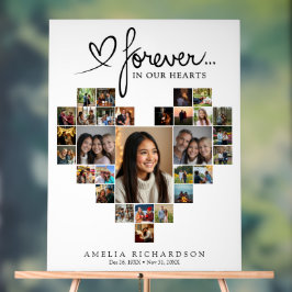 Heart Shaped Photo Collage Memorial Welcome Acrylschild