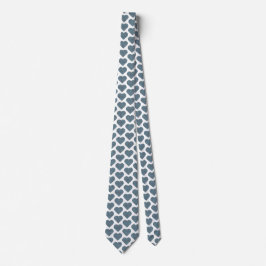 Heart Shaped Plaid Blue Gray Neck Tie Krawatte