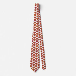 Heart Shaped Plaid Orange Burgundy Neck Tie Krawatte