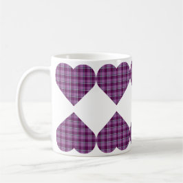 Heart Shaped Plaid Purple Pink Kaffeetasse
