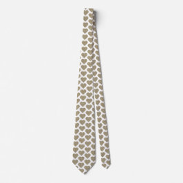Heart Shaped Plaid Tan Blue White Neck Tie Krawatte