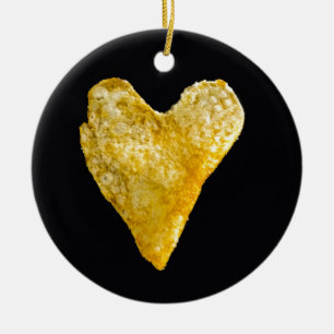 Heart Shaped Potato Chip Keramik Ornament
