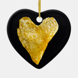 Heart Shaped Potato Chip Keramikornament