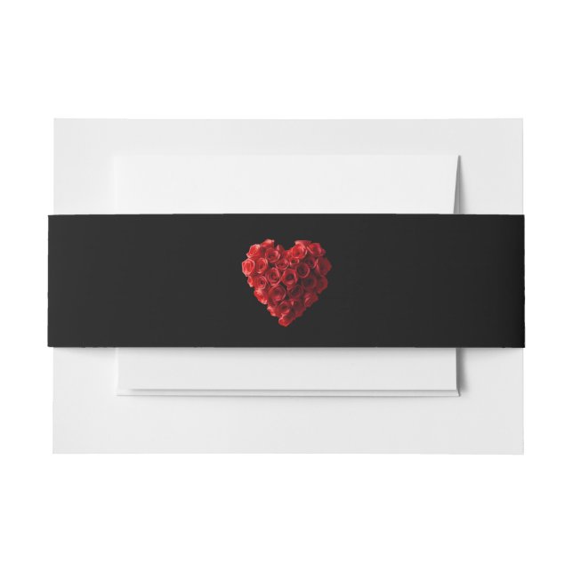 Heart Shaped Red Roses-Wedding- Einladungsbanderole (Vorderseite Beispiel)