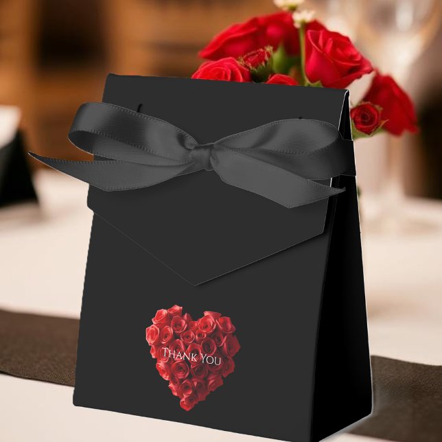 Heart Shaped Red Roses-Wedding Thank you Geschenkschachtel (Heart Shaped Red Roses-Wedding Thank you Favor Boxes)