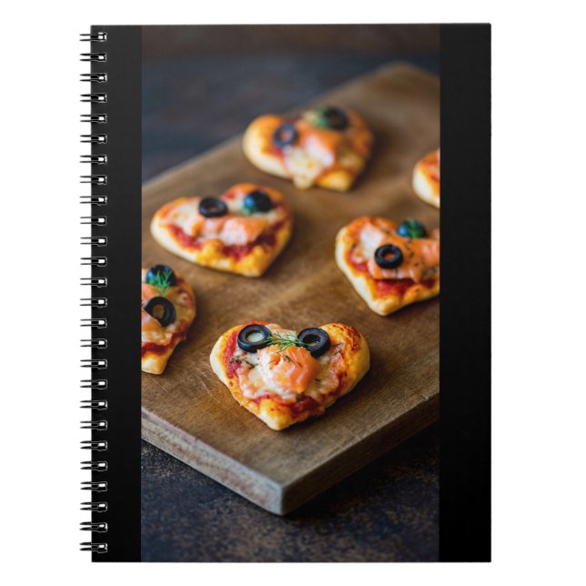 Heart-Shaped Salmon Pizza Bites Notizblock (Vorderseite)