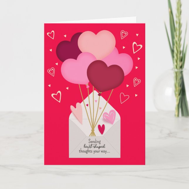 Heart-Shaped Thoughts Valentine's Day Card Karte (Vorderseite)