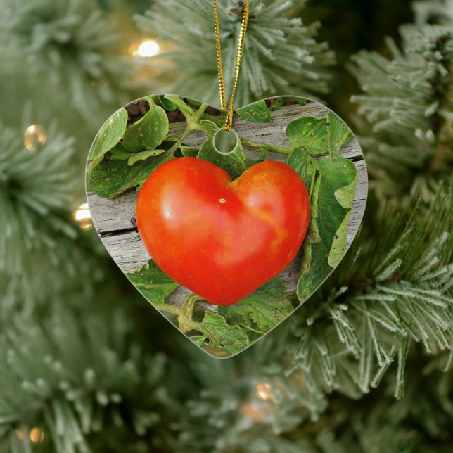 Heart Shaped Tomato Keramik Ornament (Baum)
