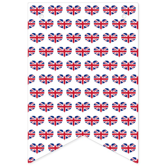 Heart Shaped United Kingdom Flag / Union Jack Wimpelkette (Erste Fahne)