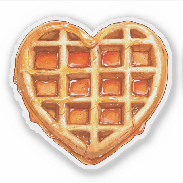 Heart Shaped Waffle Aufkleber (Vorderseite)