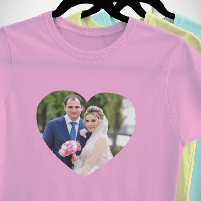 Heart Shaped Wedding Foto T-Shirt (Create your own heart shaped photo tee.)