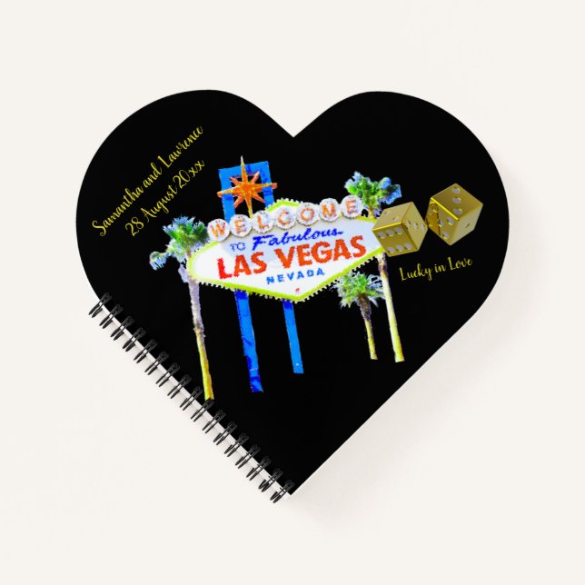 Heart Shaped Wedding Guest Book Las Vegas Notizbuch (Vorderseite)