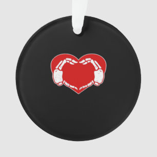 Heart Skeleton mains gothique Valentine Rouge clas