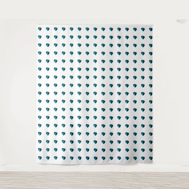 Heart Sky-blue Wandteppich (Vorderseite)