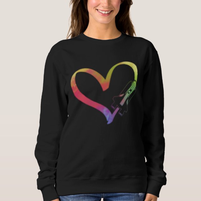 Heart Space Ship Exploration Solar Space Aerospace Sweatshirt (Vorderseite)