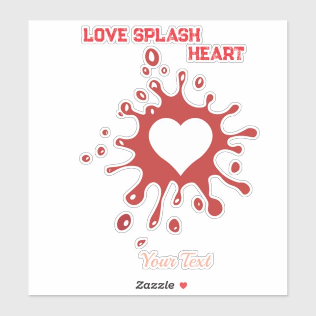 Heart Splash Art – Creative Love Expression Design Aufkleber (Blatt)