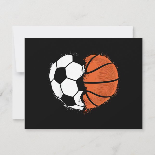 Heart Sports Soccer Basketball Ball Lover Valentin (Vorderseite)