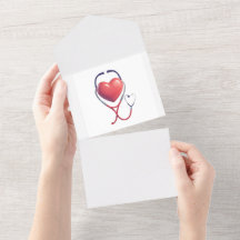 Heart & Stethoscope Greeting Card Wird Thank You H