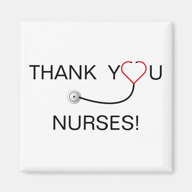 Heart Stethoscope Thank You Nurses Magnet (Vorne)