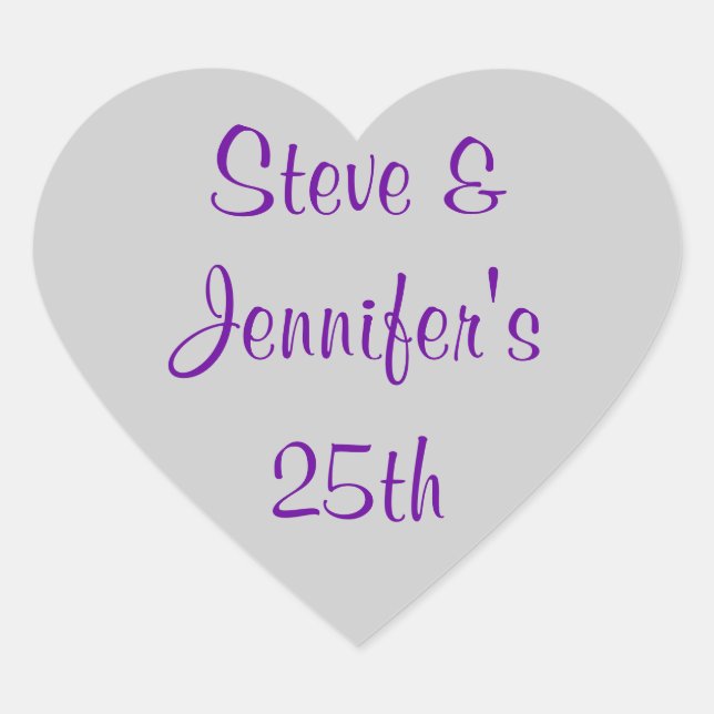 Heart Stickers 25. Hochzeit Silver Jubiläum 25 (Vorderseite)