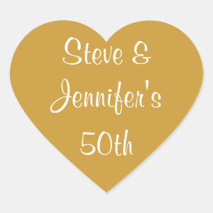 Heart Stickers 50. Hochzeit Golden Jubiläum 50