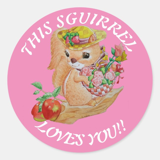 Heart Stickers Girls Valentine's Day Sticker. (Vorderseite)