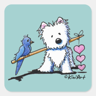 Heart Strings Westie Sticker