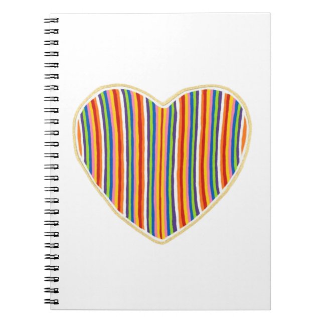 Heart Stripes Notebook Notizblock (Vorderseite)
