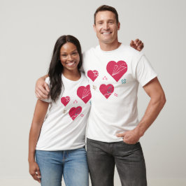Heart Symbols with Education Elements for Creative T-Shirt