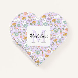 Heart Tea & Bookish Cats Notebook Personalized Notizbuch