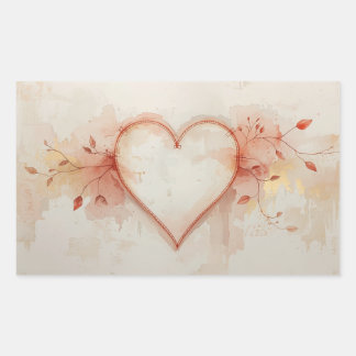 Heart-Themed Painting Images Collection Rechteckiger Aufkleber