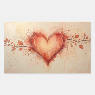 Heart-Themed Painting Images Collection Rechteckiger Aufkleber