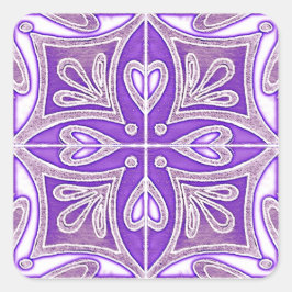 Heart Tiles Inspiriert portugiesischer Azulejos La Quadratischer Aufkleber