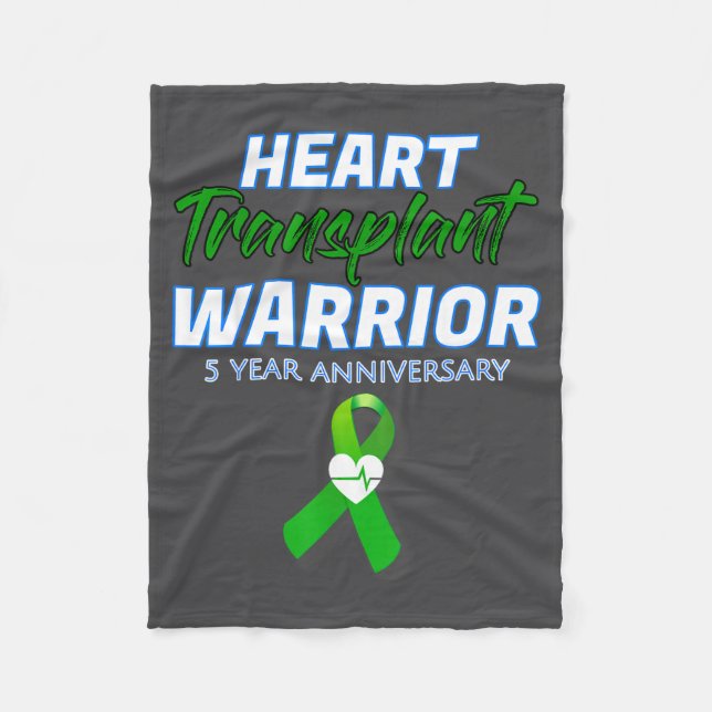 Heart Transplant 5 Year Anniversary Warrior Patien Fleecedecke (Vorderseite)