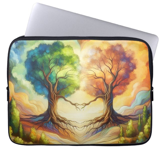 Heart Tree Liebe Laptopschutzhülle (Vorderseite)